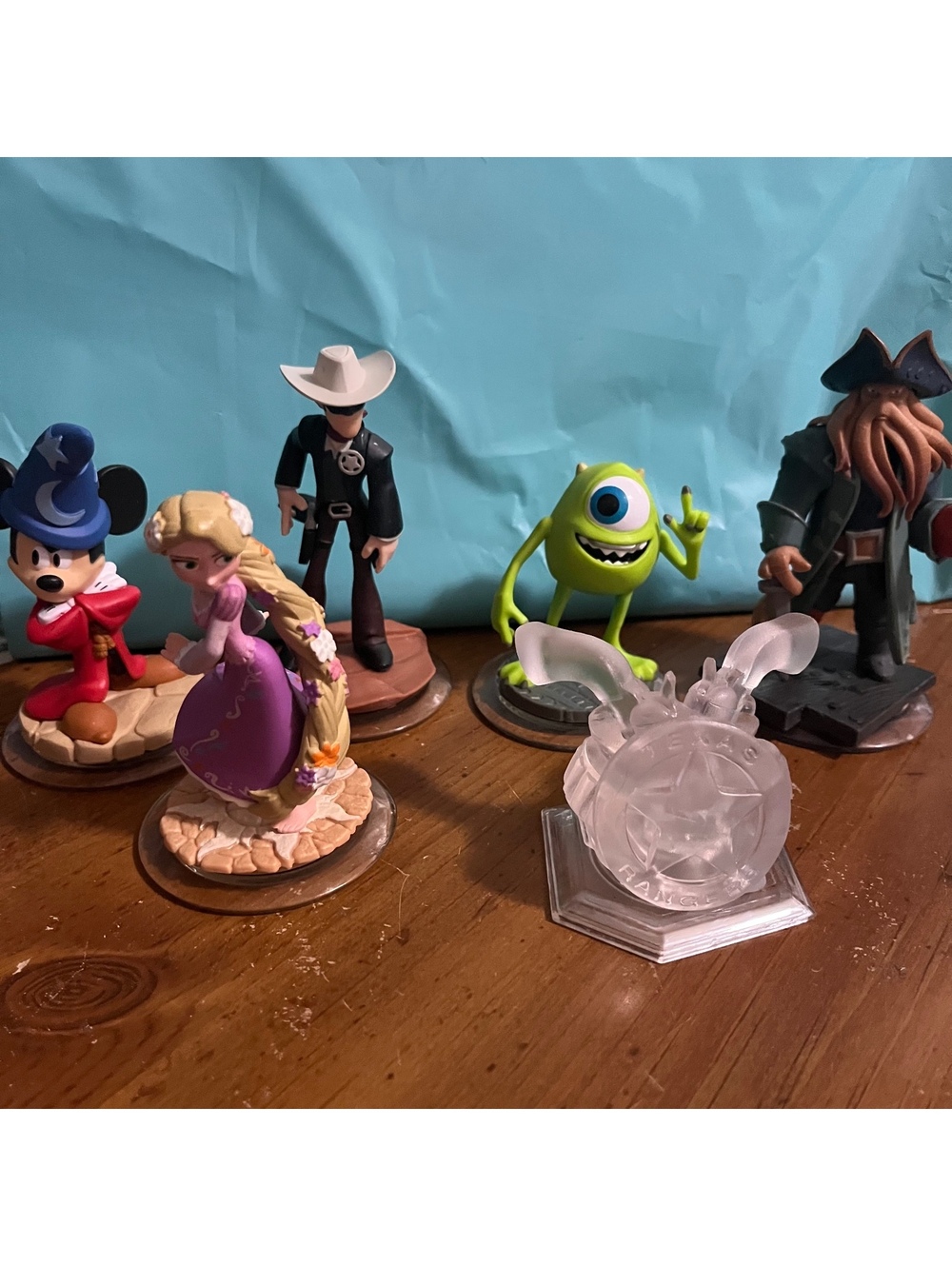 Disney Infinity 1.0 Lot Rapunzel Mike Lone Ranger Sorcerer Mickey Davy Jones